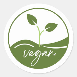 Adesivo Redondo Rótulo do produto Vegan