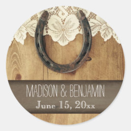 Adesivo Redondo Rótulo do Selo do Vedante de Casamento de Ferradur