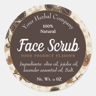 Adesivo Redondo Rótulo do Vinheta do Escrutínio Herbal Face