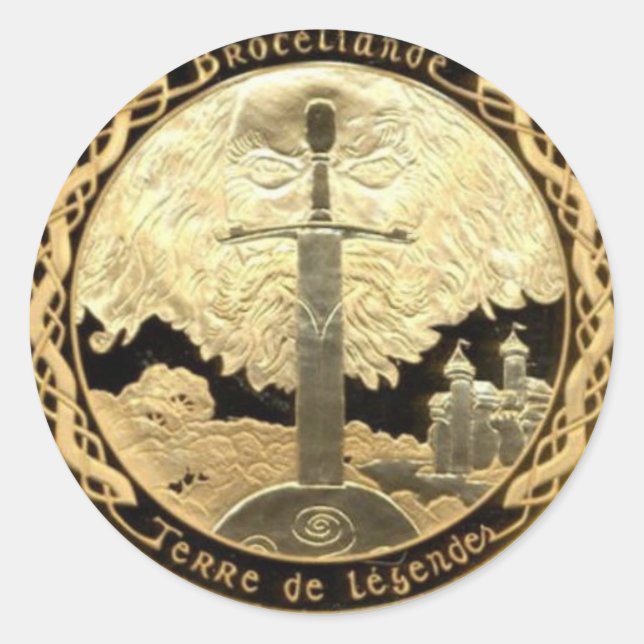 Adesivo Redondo Rótulo do Vinho Camelot (Frente)