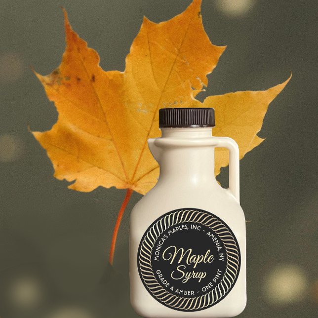 Adesivo Redondo Rótulo do Xarope do Mapeamento Espiral Dourado a P (Criador carregado)