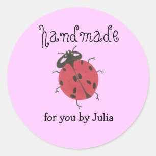 Adesivo Redondo rótulo "Feito à mão"