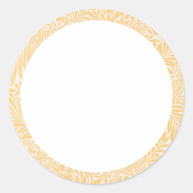 Adesivo Redondo Rótulo floral amarelo e branco em branco (Frente)