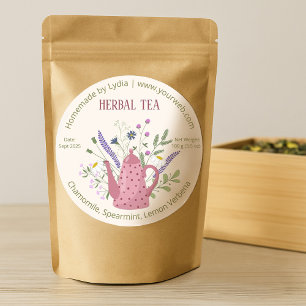 Adesivo Redondo Rótulo Floral do Teto Herbal