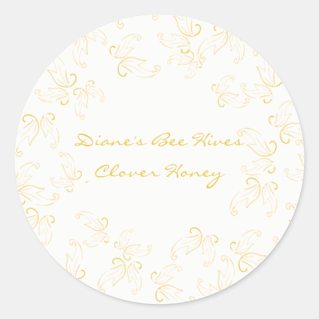 Adesivo Redondo Rótulo Folha Dourada (Frente)