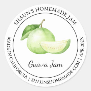 Adesivo Redondo Rótulo Guava Jam Modern