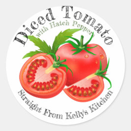 Adesivo Redondo Rótulo Hatch de Tomate Diced para Negócios de Enla