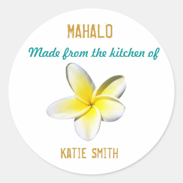Adesivo Redondo Rótulo Havaiano (Frente)