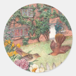 Adesivo Redondo Rótulo ilustrado de algodão para jardins de algodã