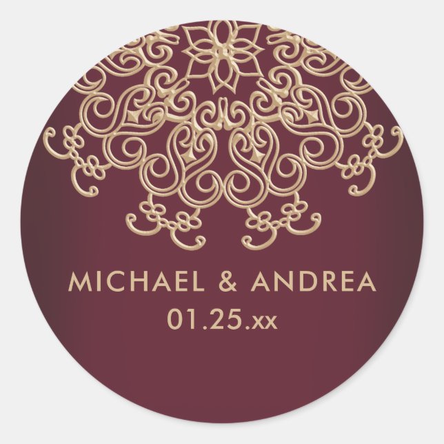 ADESIVO REDONDO RÓTULO INSPIRADO DE MAROON E INDIANO DOURADO (Frente)