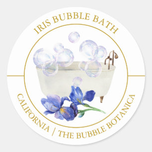 Adesivo Redondo Rótulo Iris Bubble Bath