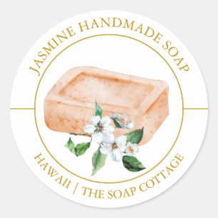 Adesivo Redondo Rótulo Jasmine Soap
