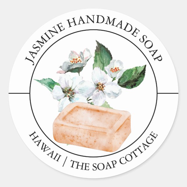 Adesivo Redondo Rótulo Jasmine Soap (Frente)
