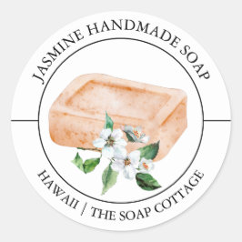 Adesivo Redondo Rótulo Jasmine Soap