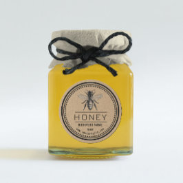 Adesivo Redondo Rótulo Kraft Honey | Logotipo de mel