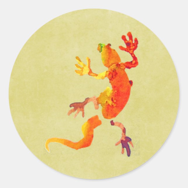 Adesivo Redondo Rótulo lagarto de lagartixa da fauna selvagem (Frente)