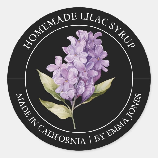 Adesivo Redondo Rótulo Lilac Modern (Frente)