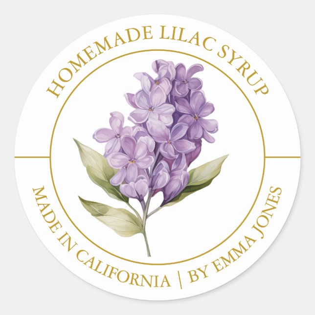 Adesivo Redondo Rótulo Lilac Modern (Frente)