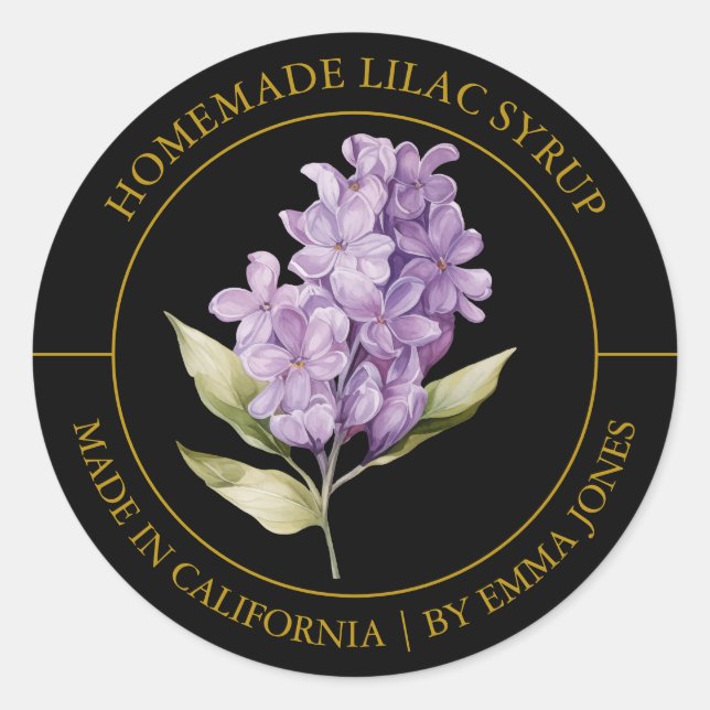 Adesivo Redondo Rótulo Lilac Modern (Frente)