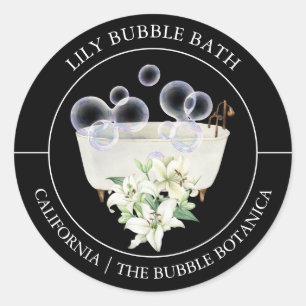 Adesivo Redondo Rótulo Lily Bubble Bath