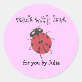 Adesivo Redondo Rótulo "Made With Love"
