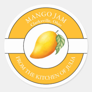 Adesivo Redondo Rótulo Mango Jam