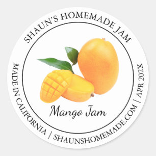 Adesivo Redondo Rótulo Mango Jam Modern