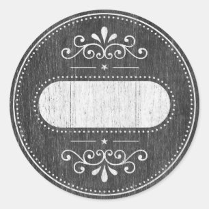 Adesivo Redondo Rótulo Mason Jar - série Chalkboard