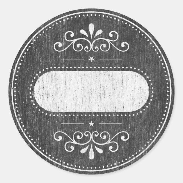 Adesivo Redondo Rótulo Mason Jar - série Chalkboard (Frente)