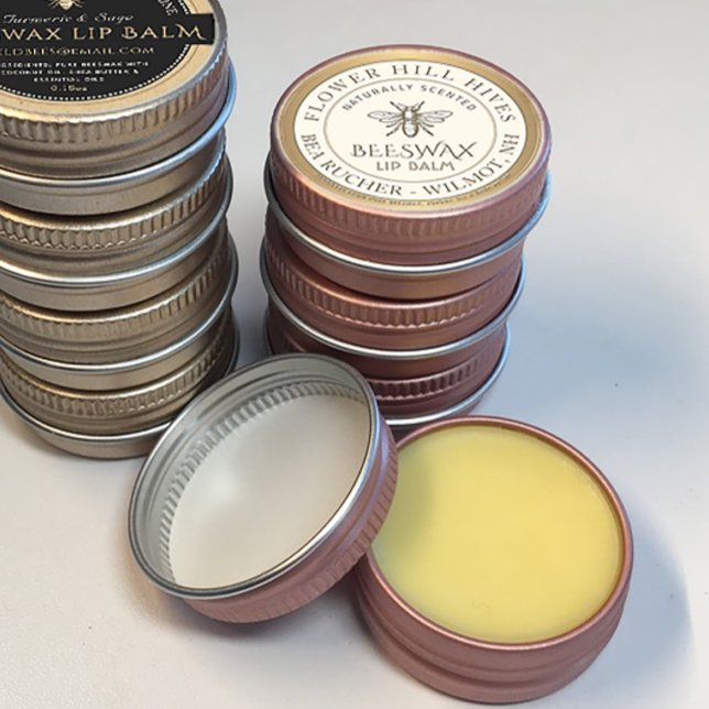 Adesivo Redondo Rótulo Mini Apiary Heraldic Bee Lip Balm ou Candel (Criador carregado)