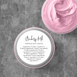 Adesivo Redondo Rótulo Minimalista de Ingredientes em Letra Modern