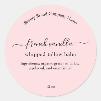 Adesivo Redondo Rótulo Minimalista Simples de Produto de Beleza Ro
