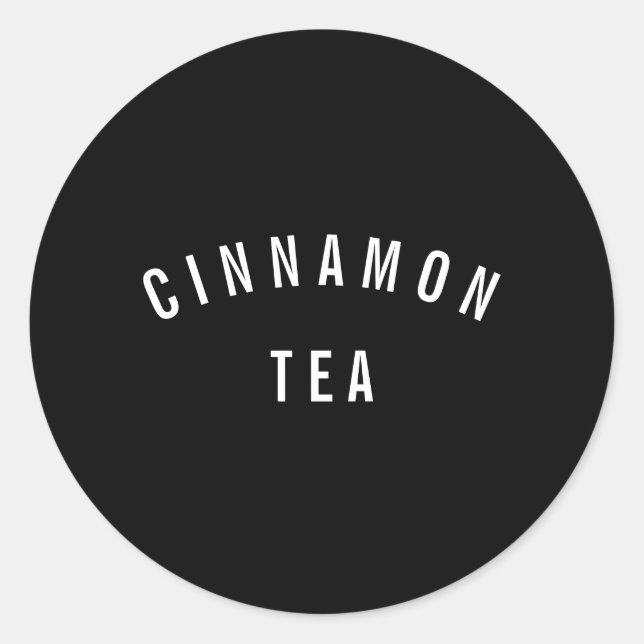 Adesivo Redondo Rótulo Mínimo Monocromático do Café do Chá Moderno (Frente)