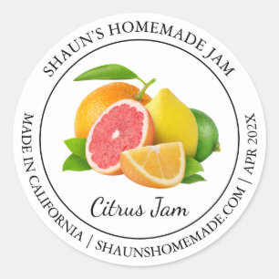 Adesivo Redondo Rótulo Misturado Citrus Jam Modern
