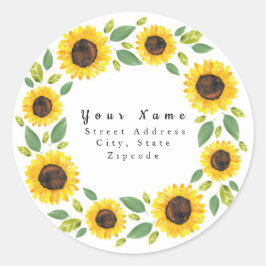 Adesivo Redondo Rótulo "Mola d'água pintada à mão"