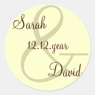 Adesivo Redondo rótulo Monograma personalizado creme