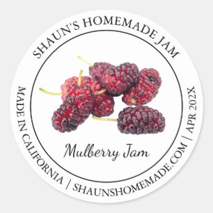 Adesivo Redondo Rótulo Mulberry Jam Modern