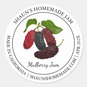 Adesivo Redondo Rótulo Mulberry Jam Modern