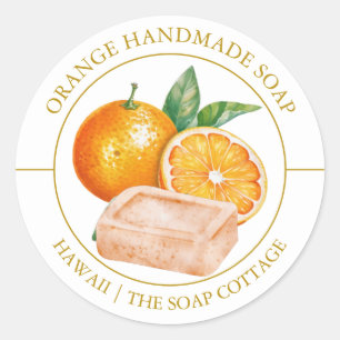 Adesivo Redondo Rótulo Orange Soap