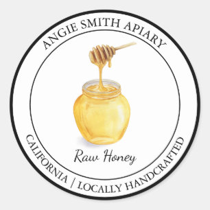 Adesivo Redondo Rótulo Orgânico Honey Modern