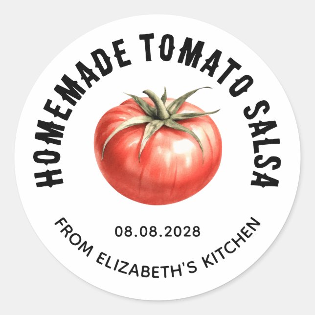 Adesivo Redondo rótulo para conserva de Salsa de Tomate caseira (Frente)