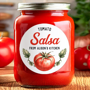 Adesivo Redondo Rótulo personalizado de conserva de Salsa de Tomat