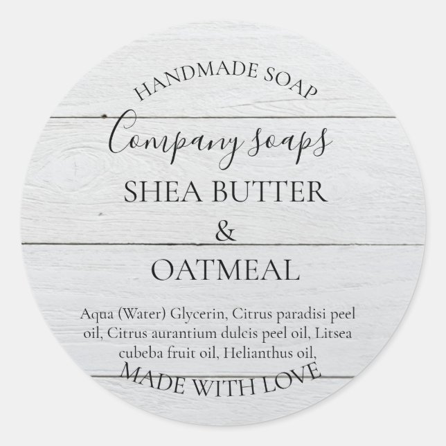 Adesivo Redondo Rótulo Personalizado de Sabonete Líquido Caseiro (Frente)