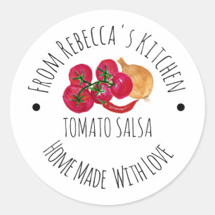 Adesivo Redondo Rótulo Personalizado Salsa Canning