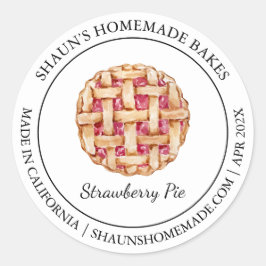 Adesivo Redondo Rótulo Pie Baking Modern