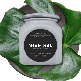 Adesivo Redondo Rótulo preto da embalagem do produto de velas