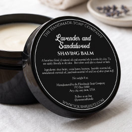 Adesivo Redondo Rótulo Preto de Pote de Cosméticos com Ingrediente