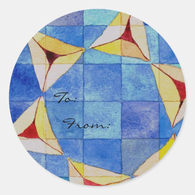 Adesivo Redondo Rótulo Purim Feliz para/de (Frente)