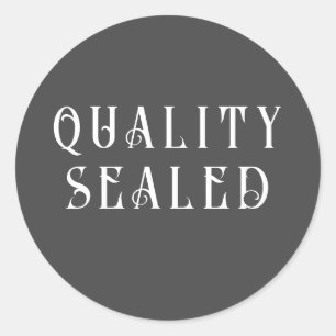 Adesivo Redondo Rótulo QUALITY SEALED para embalagem