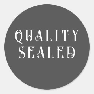 Adesivo Redondo Rótulo QUALITY SEALED para embalagem